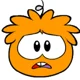 scared orange puffle
