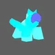 Bright cyan slime pu