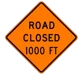 Road closed XXXX ft