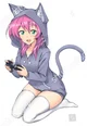 Pink haired catgirl