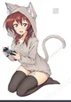 Brown haired catgirl