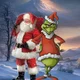Santa and grinch