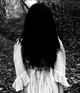 scary girl in forest