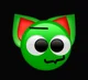 Green emoji cat