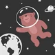 Teddy bear in space