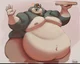 Obese pizza wolf