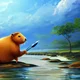 A capybara artist
