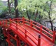 red Japanese bridge