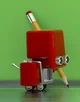 tiny red robot