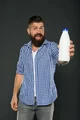 Your dad with milk