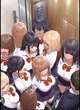 Harem in girl lift