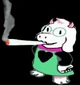 Ralsei smoking blunt