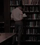 Man in library