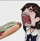 Kobeni Eating HotDog