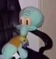 Squidward on a chair