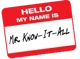 Mister know it all
