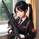 Cute gun dealer girl