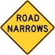 Road narrows