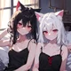 Sleepy Catgirl Twins