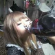 Gyaru drinking coke