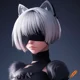 2B with cat ears