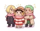 Luffy Sanji y zoro