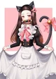 Maid Nezuko cat
