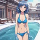 Blue bikini anime