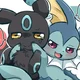 Vaporeon and Umbreon