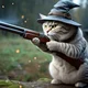 Cat whit shotgun