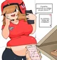 Chubby pizza girl