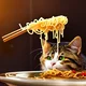 The cat and noodles