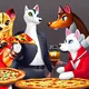Furry pizza party