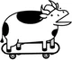 Stakeboard cow