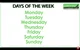 The Days Of The Week