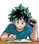 Izuku y tu estudian