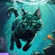 Cats-into the water