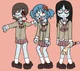 3 school girls zombi