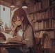 Girl in library