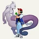 Mewtwo and Trainer 