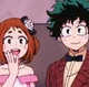Izuku y Uraraka 