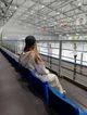 Girl hockey fan