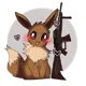 Eevee with a gun