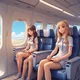 Girl plane ride