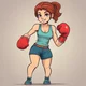 Cartoon girl boxer