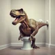 t-rex on a toilet