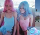 Pink and blue