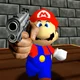 Mario with a firearm