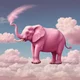 Pink flying elephant