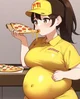 Chubby pizza girl